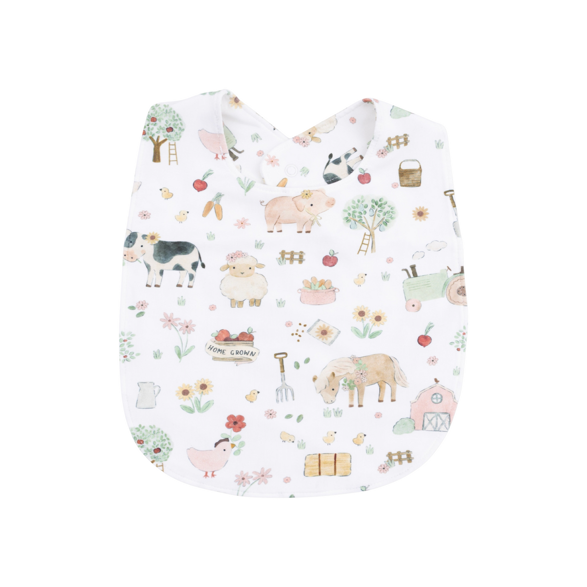 Cute Farm Animals Pink Bib