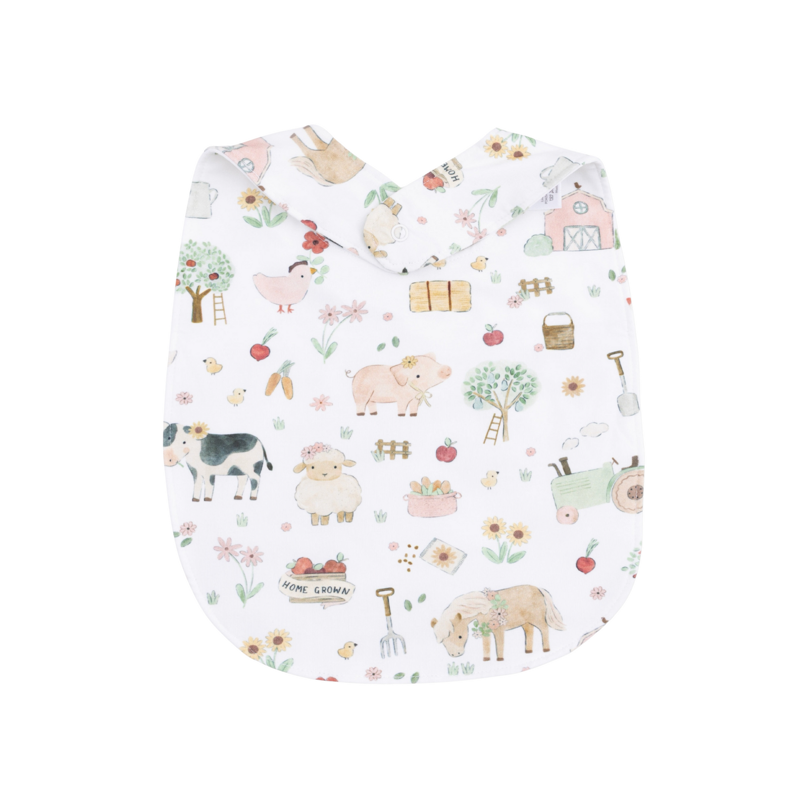 Cute Farm Animals Pink Bib