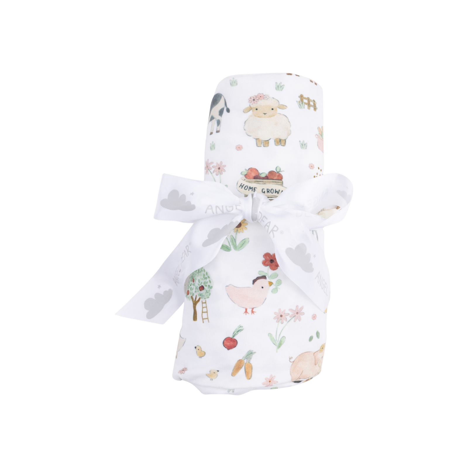 Cute Farm Animals Neutral Swaddle Blanket