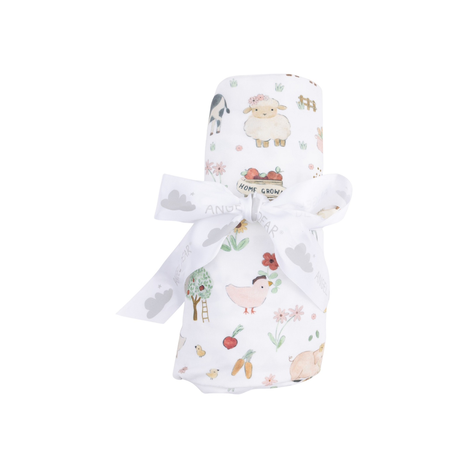Cute Farm Animals Pink Swaddle Blanket