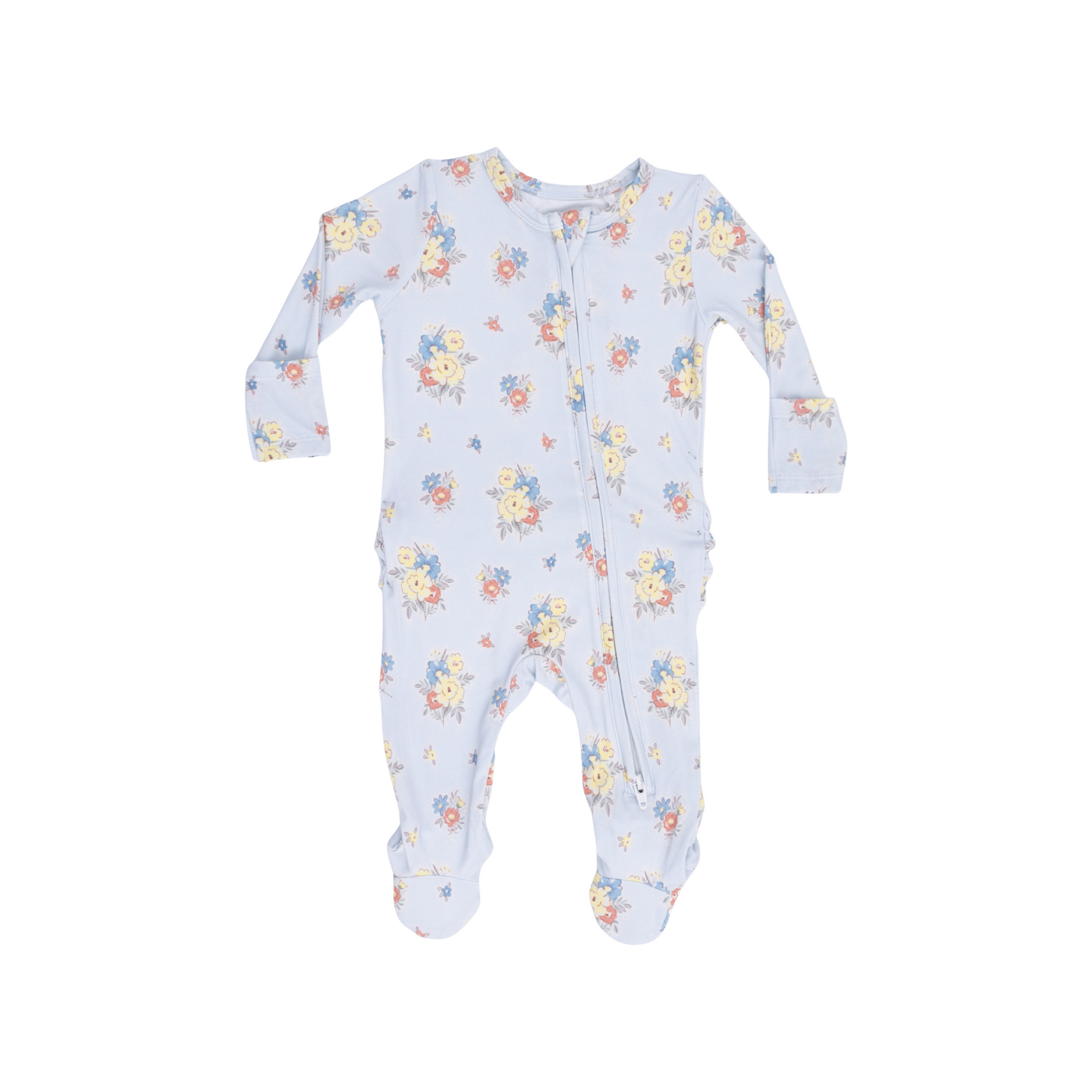 Country Stitch Floral 2-Way Ruffle Zipper Footie