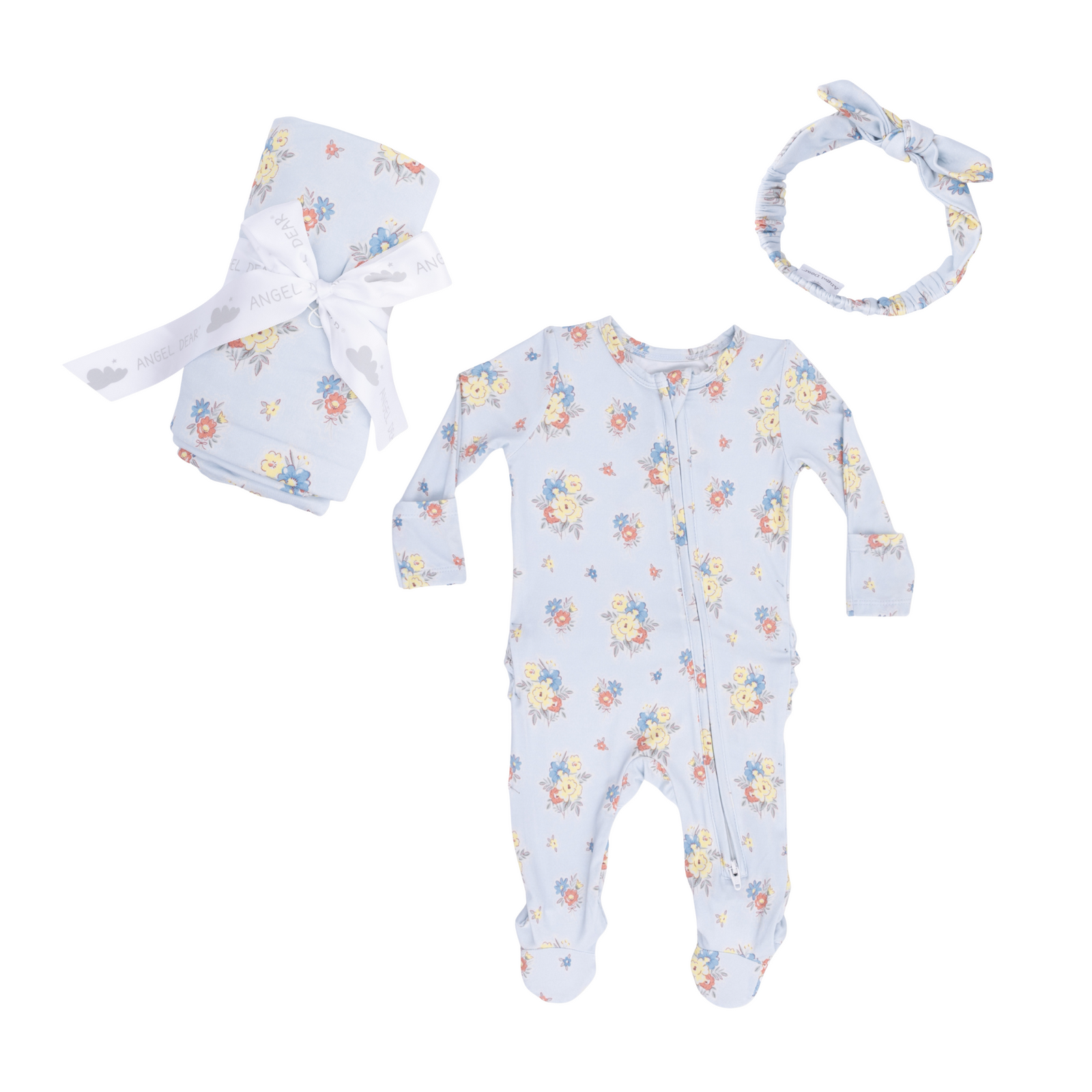 Country Stitch Floral Swaddle Blanket