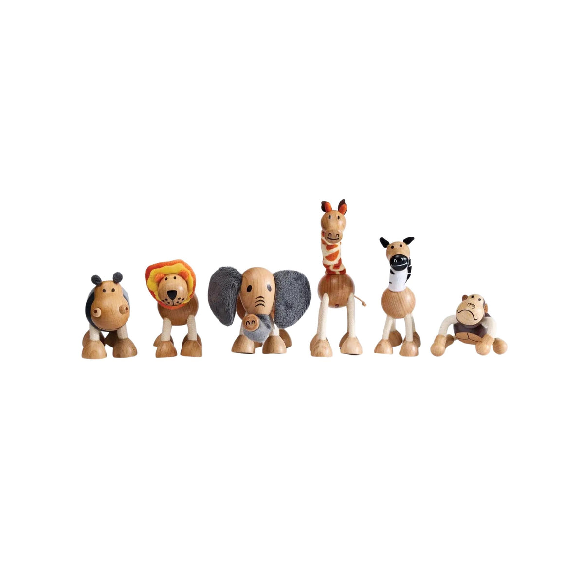 Roaming Mountains Wooden Animal 6-Piece Bundle in Gift Crate