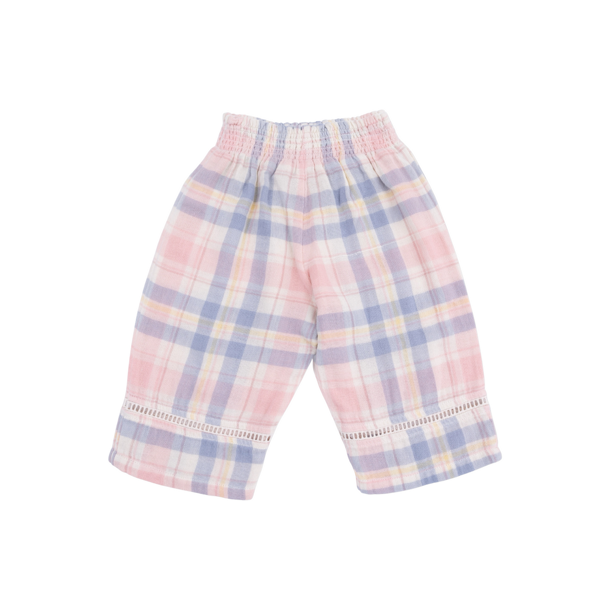 Dusty Plaid Smocked Blouse and Pant Set