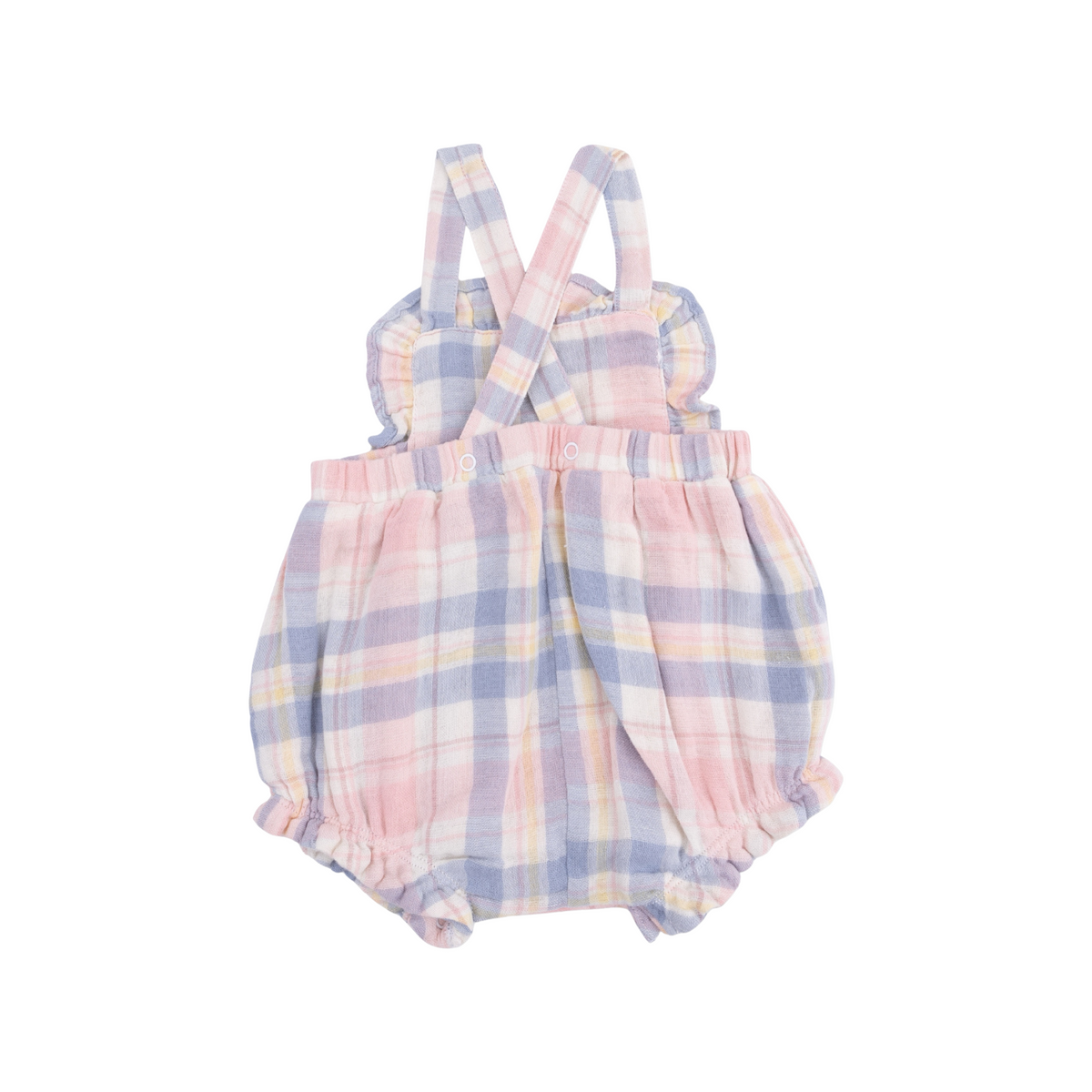 Dusty Plaid Oxford Bubble Romper