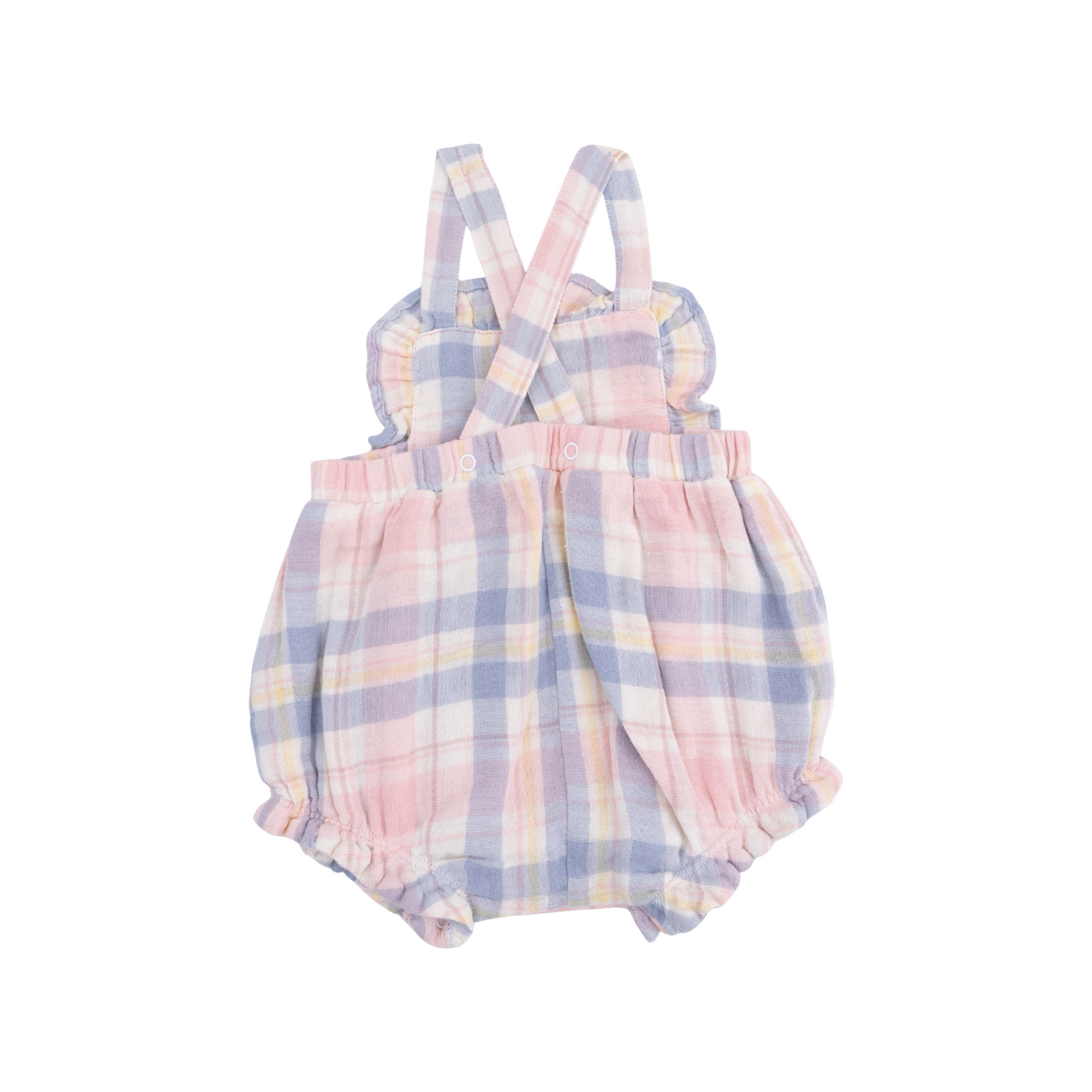 Dusty Plaid Oxford Bubble Romper