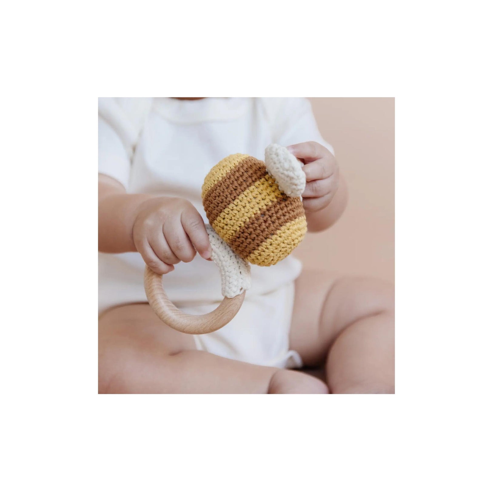 Bee Cotton Crochet Teether Rattle