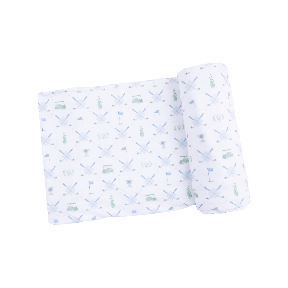 Golf Trellis Blue Swaddle Blanket