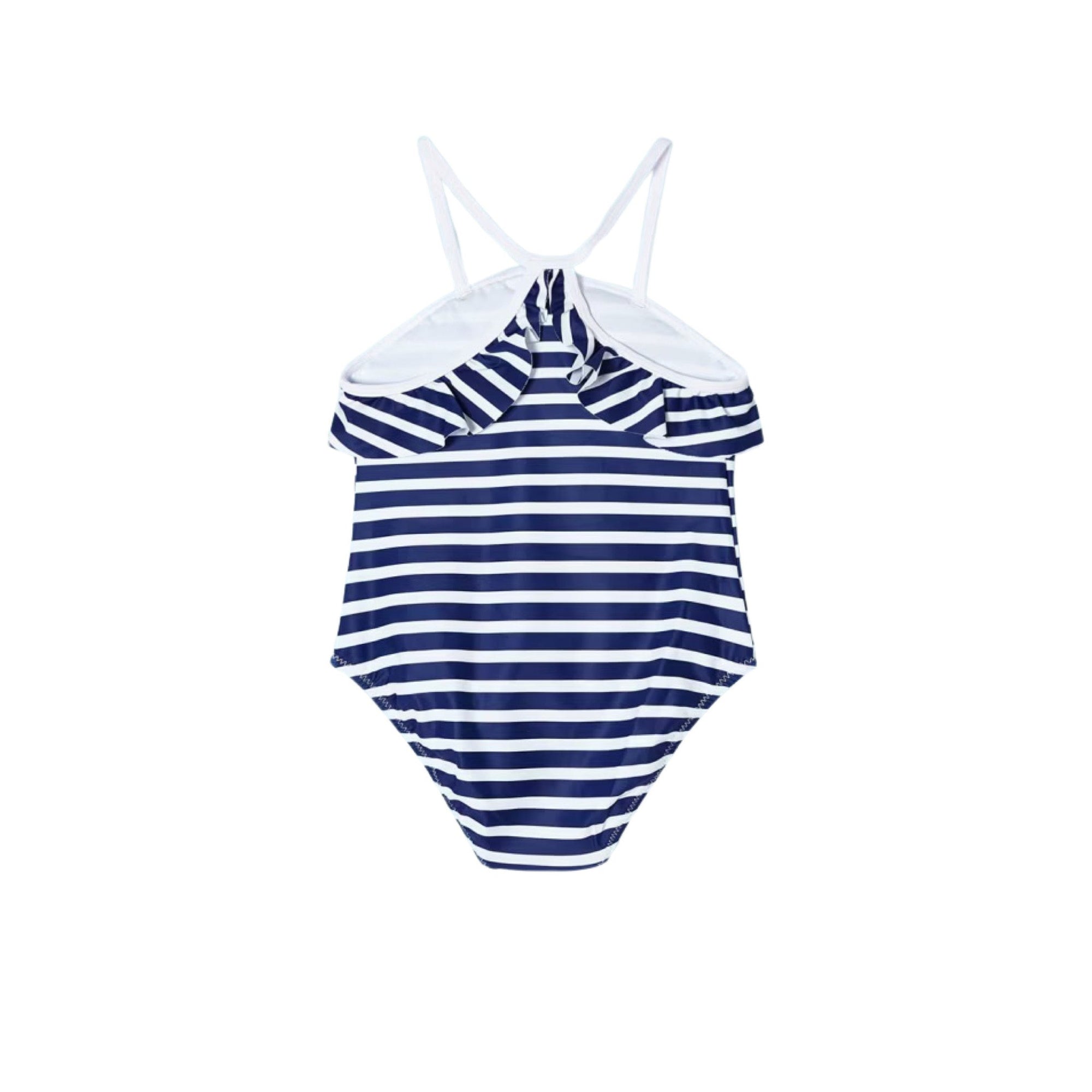 Navy & White Stripe with Pineapple Motif Swimsuit