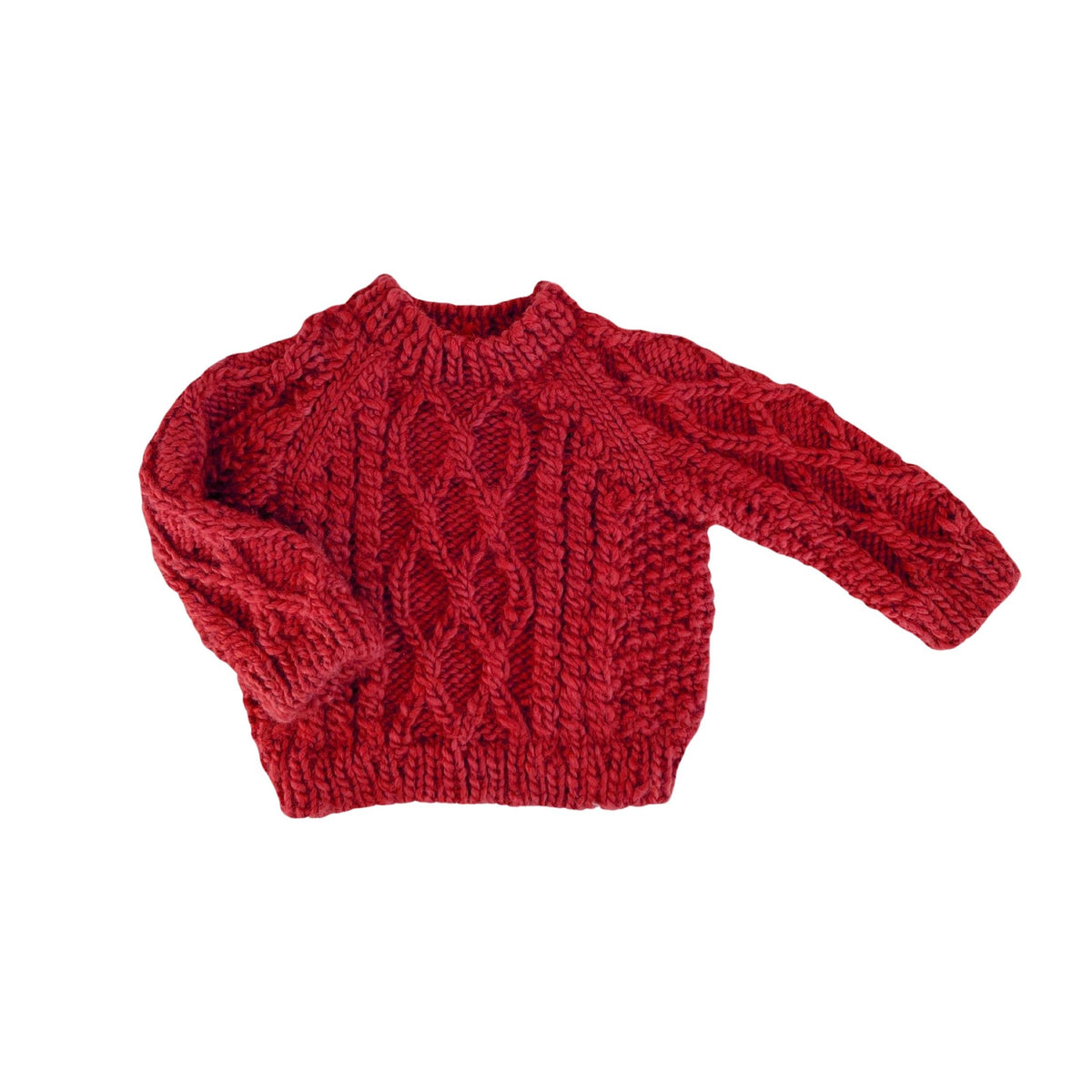 Fisherman Red Hand Knit Sweater