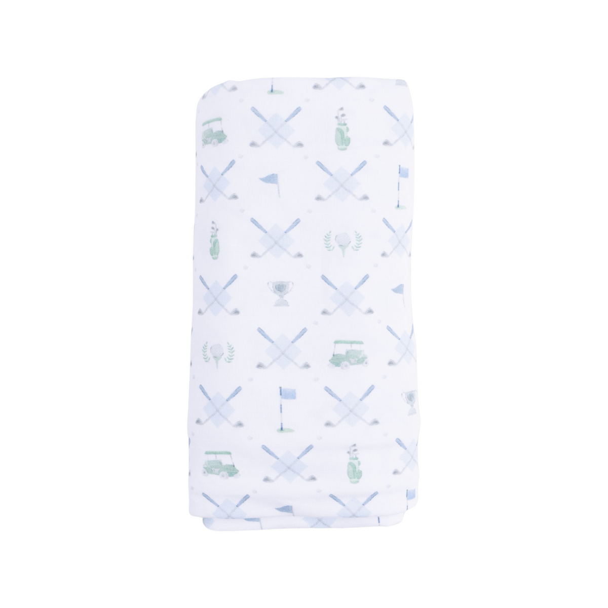 Golf Trellis Blue Swaddle Blanket