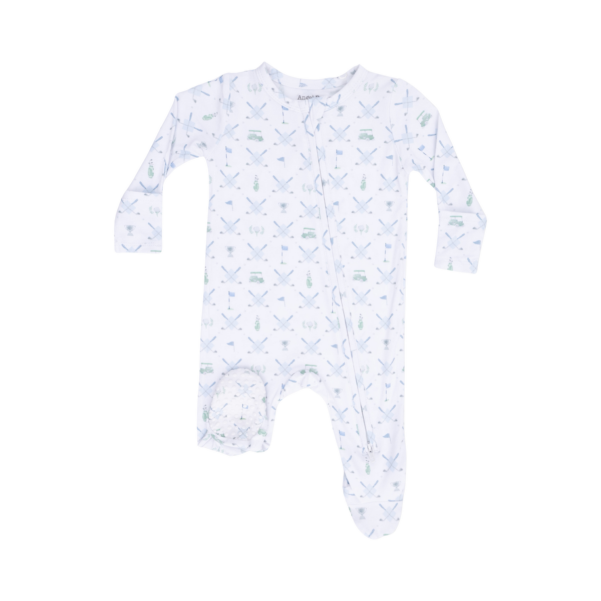 Golf Trellis Blue 2-Way Zipper Footie