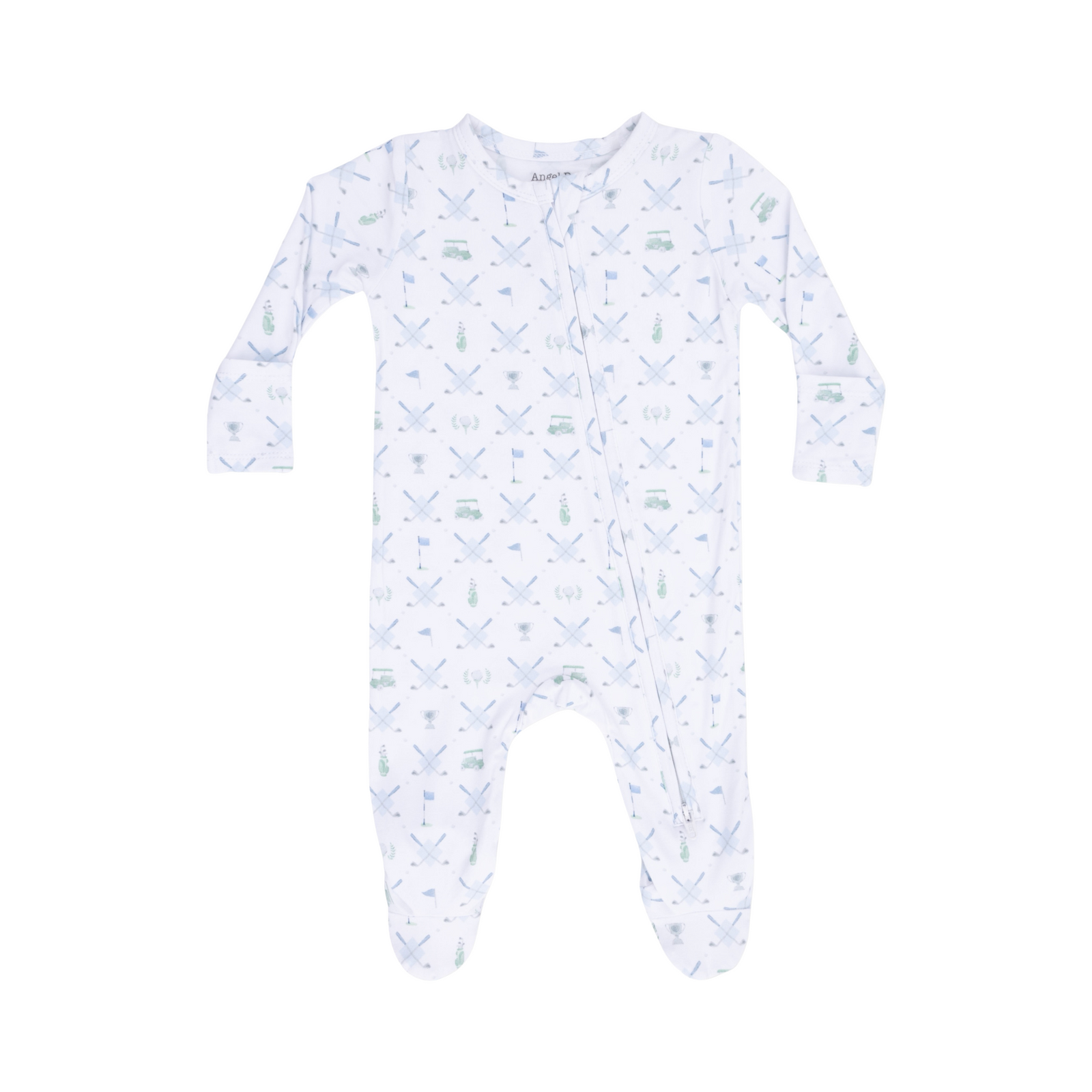 Golf Trellis Blue 2-Way Zipper Footie