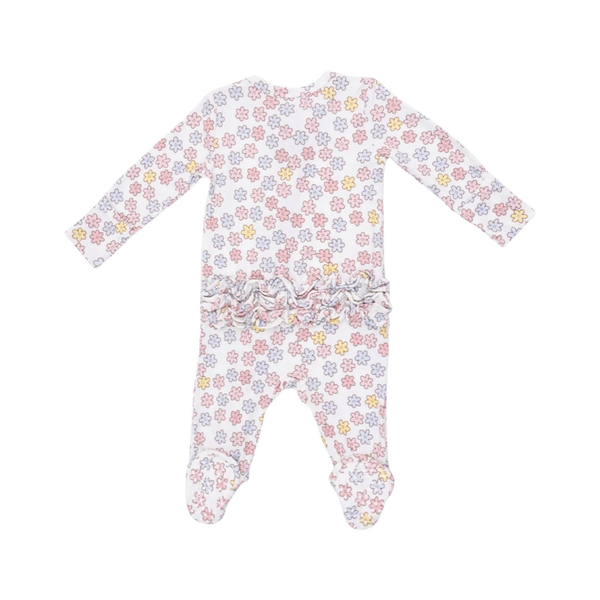 Sarah Floral 2-Way Ruffle Zipper Footie