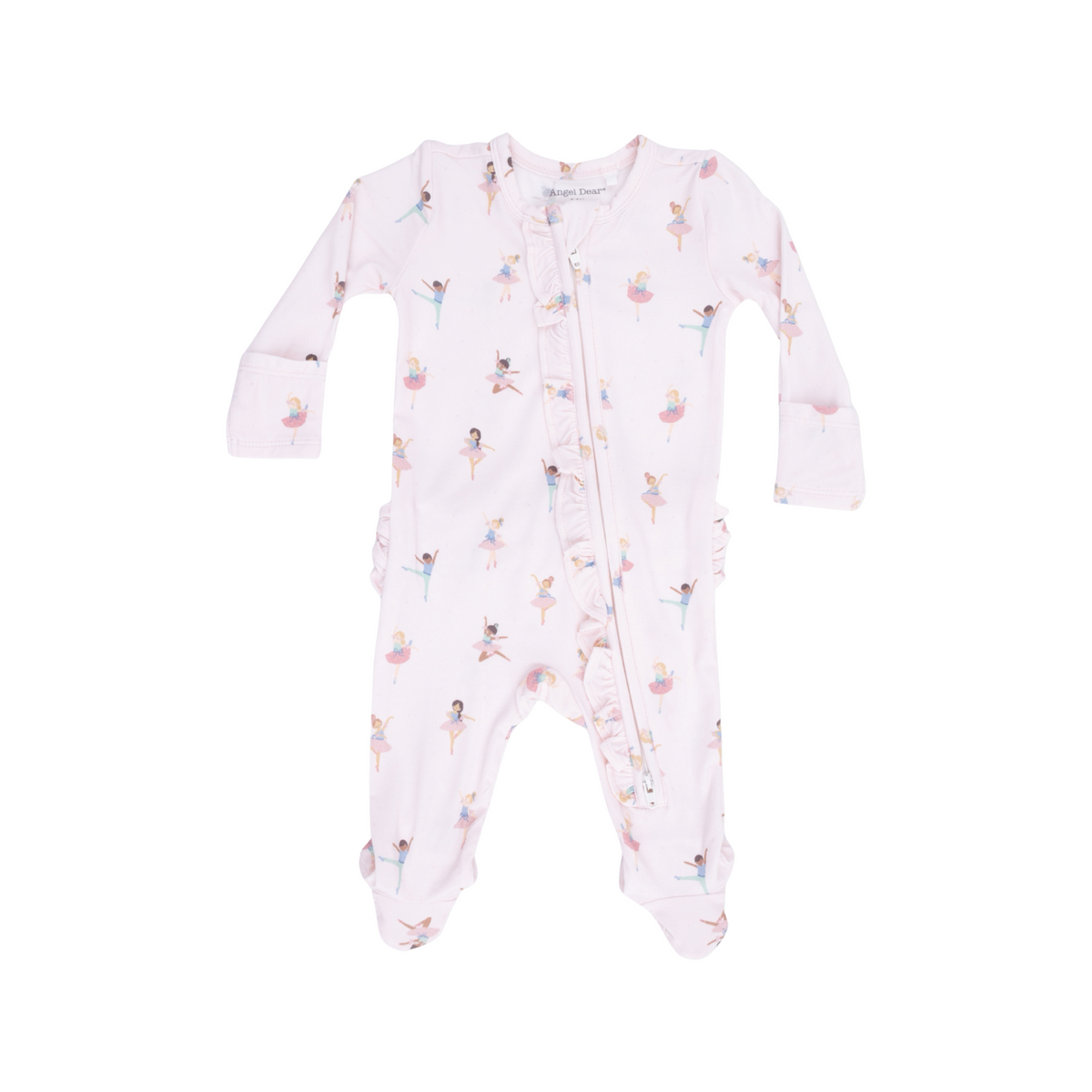 Petite Ballet Ruffle Zipper Footie