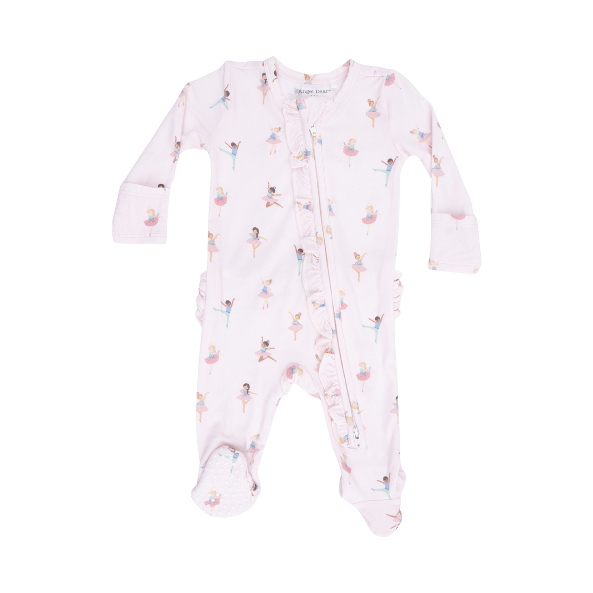 Petite Ballet Ruffle Zipper Footie