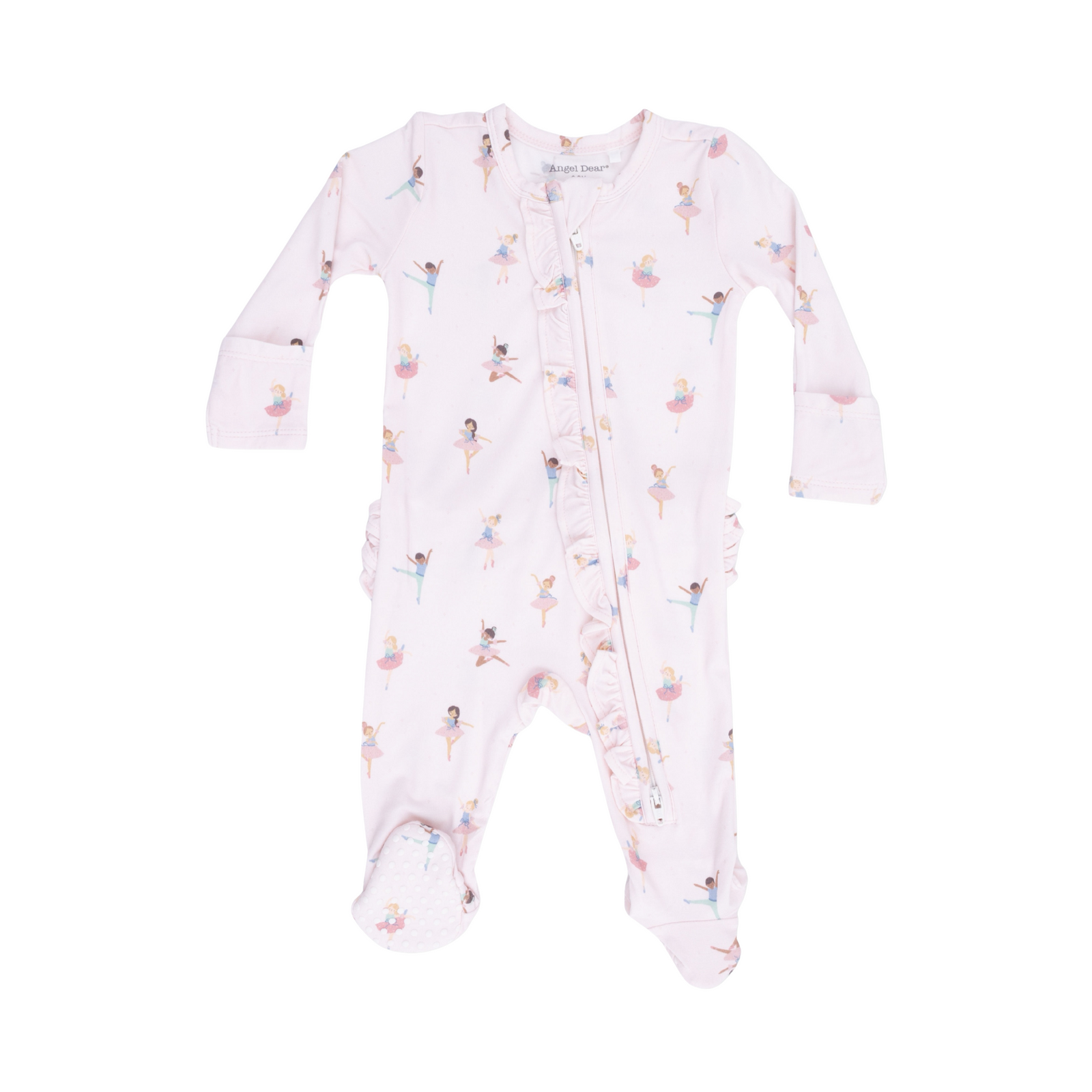 Petite Ballet Ruffle Zipper Footie