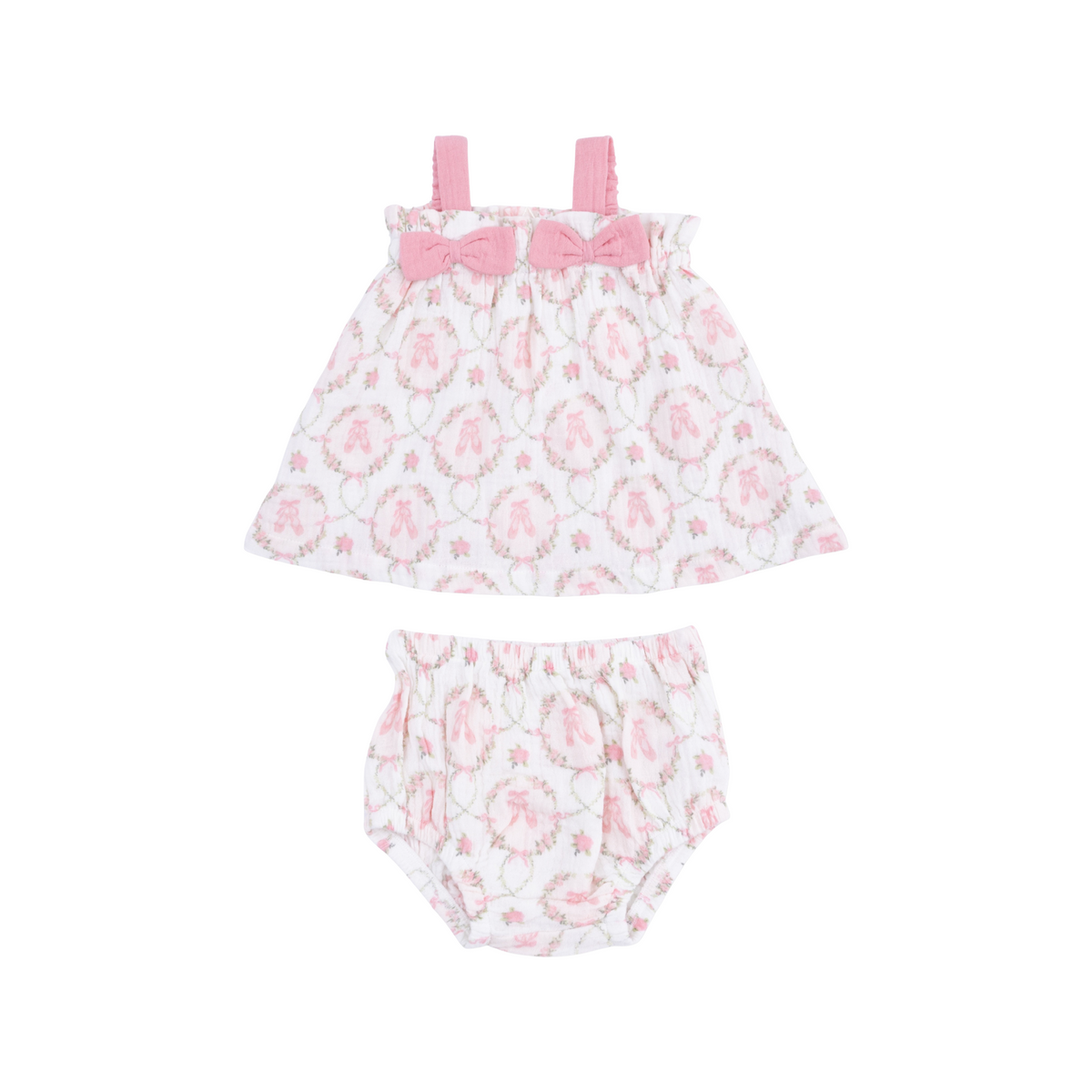 Cameo Ballet Shoes Top with Bows &amp; Ruffle Leg Bloomer Set