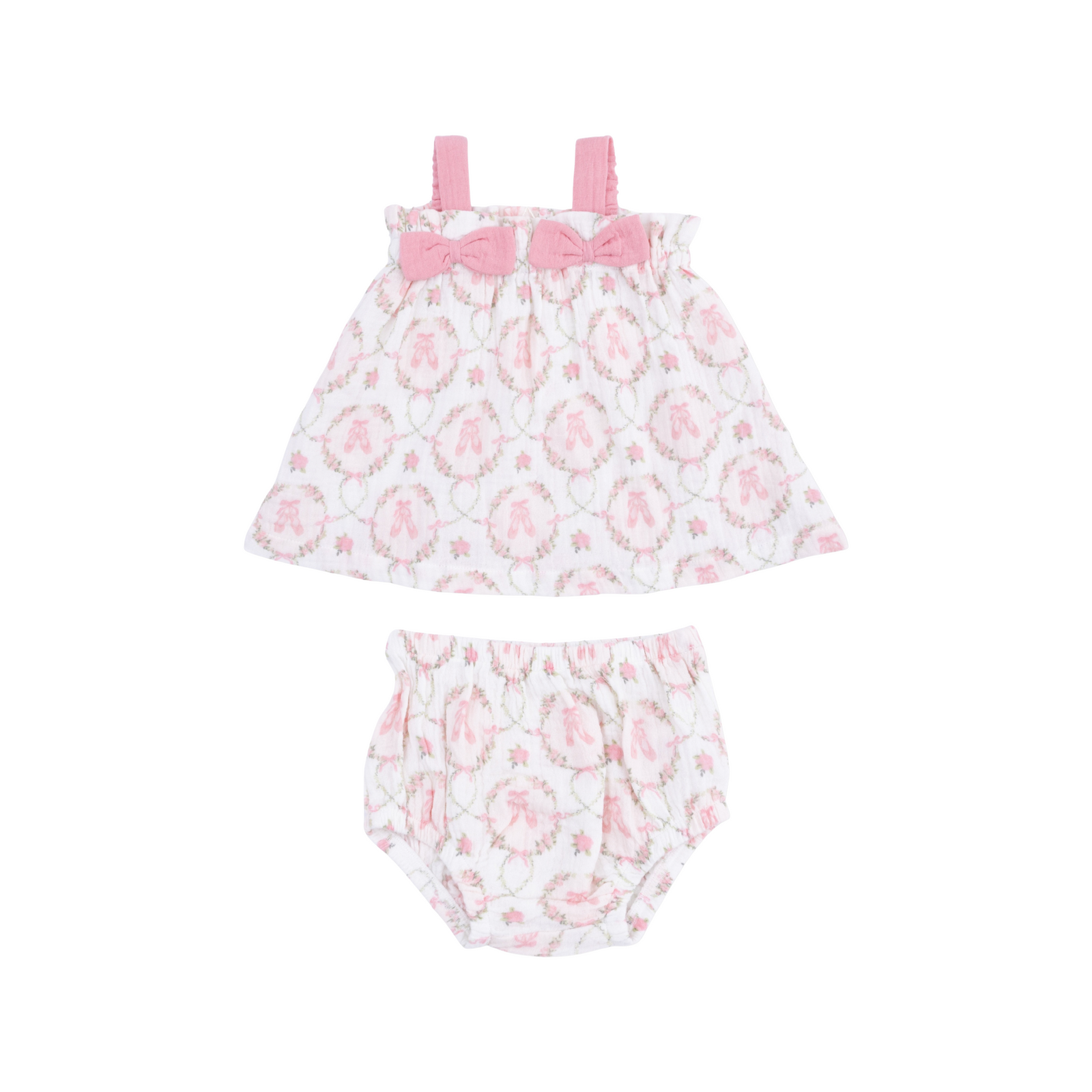 Cameo Ballet Shoes Top with Bows & Ruffle Leg Bloomer Set