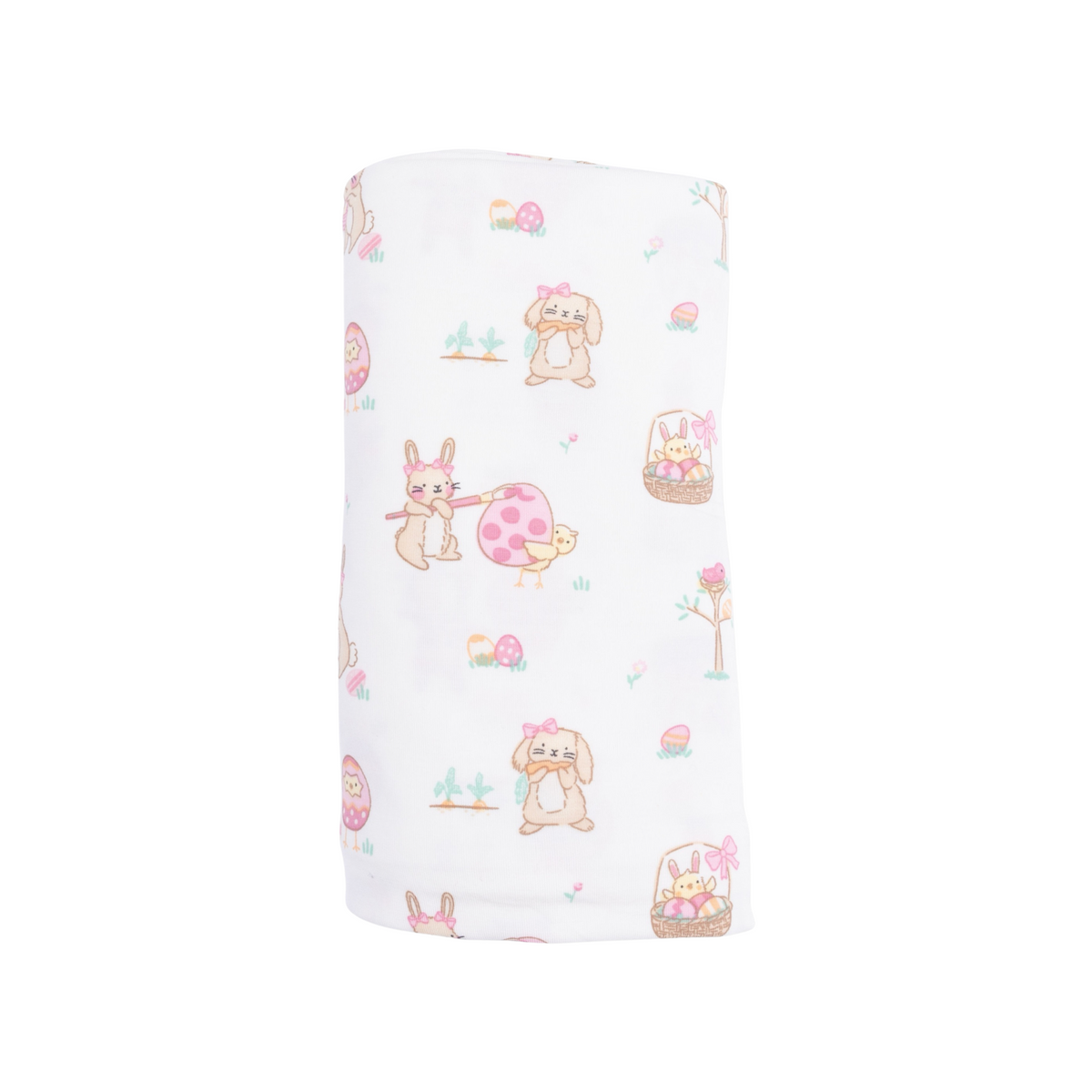 Easter Egg Hunt Pink Swaddle Blanket