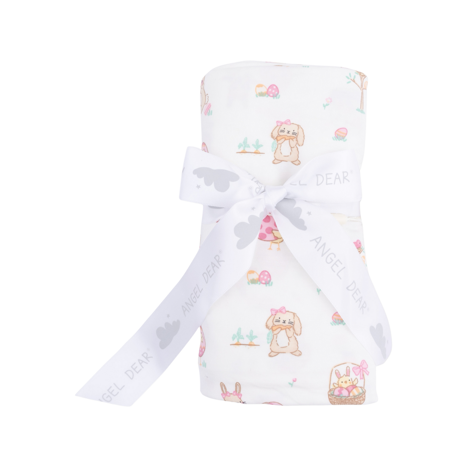Easter Egg Hunt Pink Swaddle Blanket