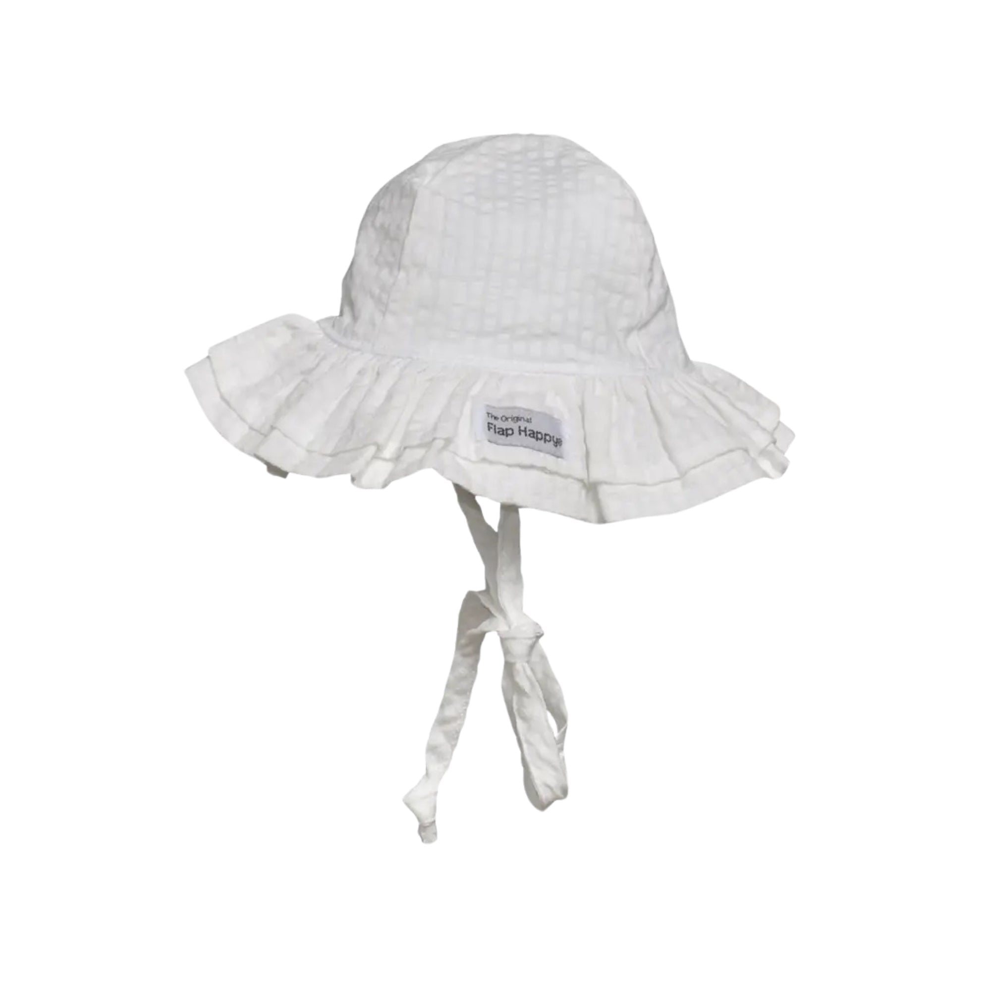 Seersucker Stripe Double Ruffle Sun Hat