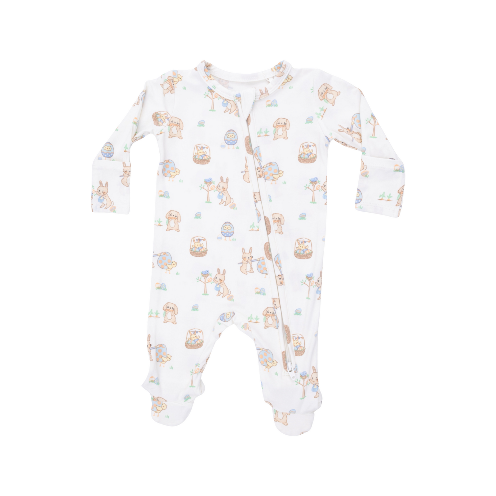 Easter Egg Hunt 2-Way Zipper Footie Neutral