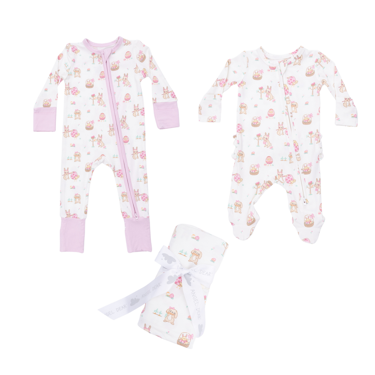 Easter Egg Hunt Pink Swaddle Blanket