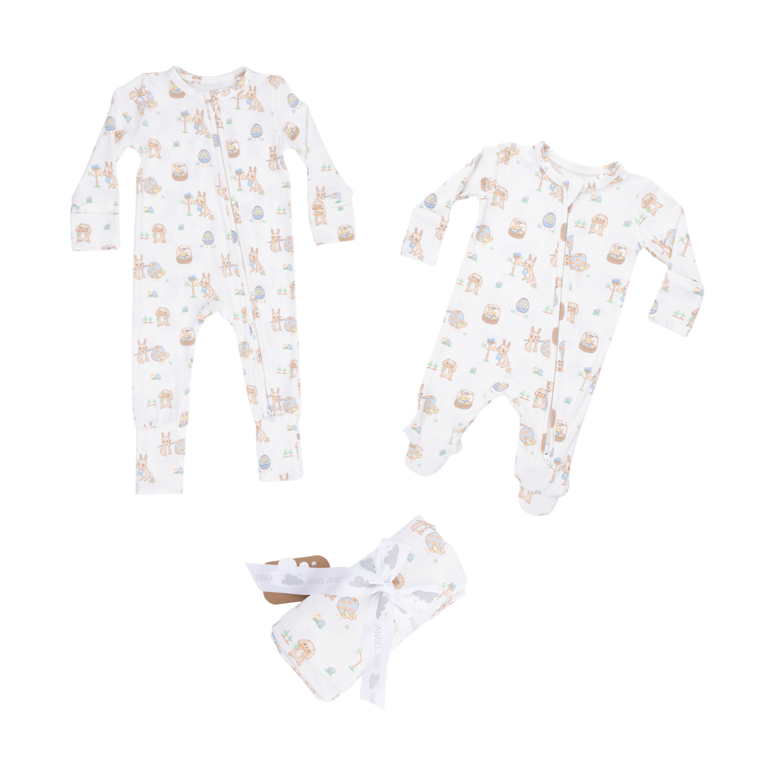 Easter Egg Hunt 2-Way Zipper Footie Neutral