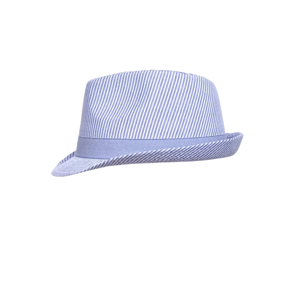 Chambray Seersucker Stripe Fedora Sun Hat