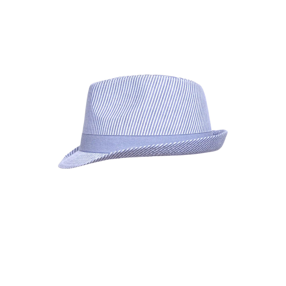 Chambray Seersucker Stripe Fedora Sun Hat