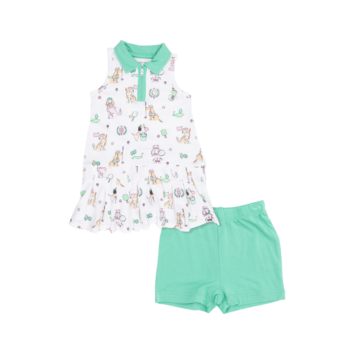 Country Club Dogs Pink Polo Tennis Dress With Cartwheel Shorts