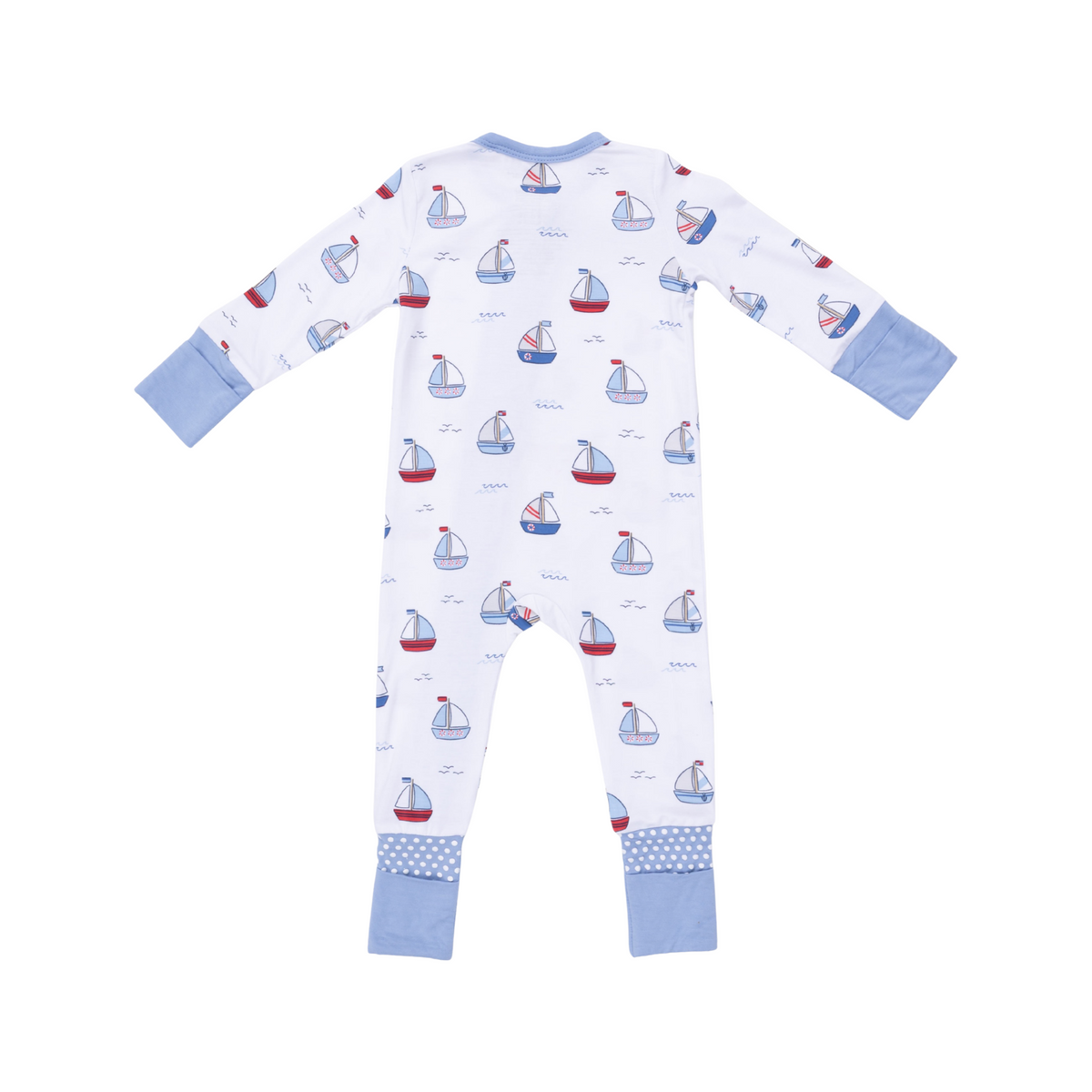 Bubbly Sailboats Blue Convertible Romper