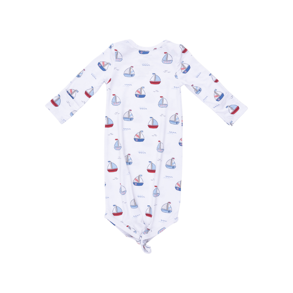 Bubbly Sailboats Blue Knotted Gown with Hat