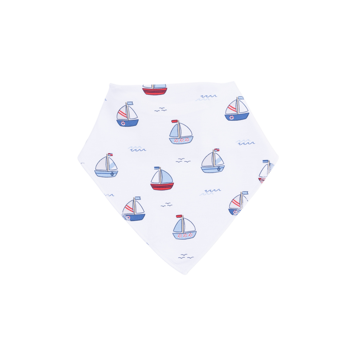 Bubbly Sailboats Blue Bandana Bib