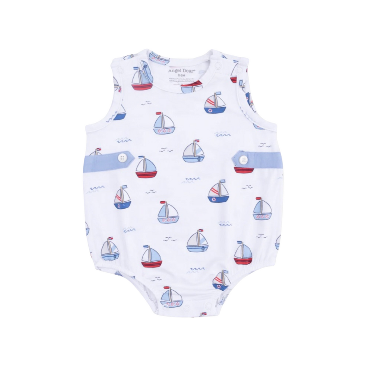 Bubbly Sailboats Blue Bubble Romper