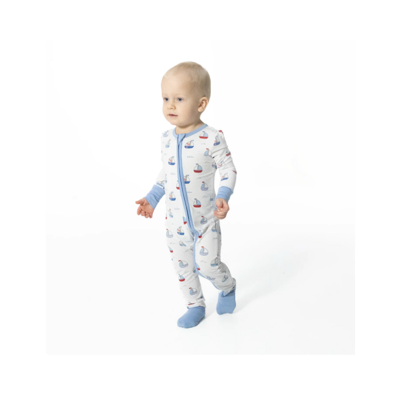 Bubbly Sailboats Blue Convertible Romper