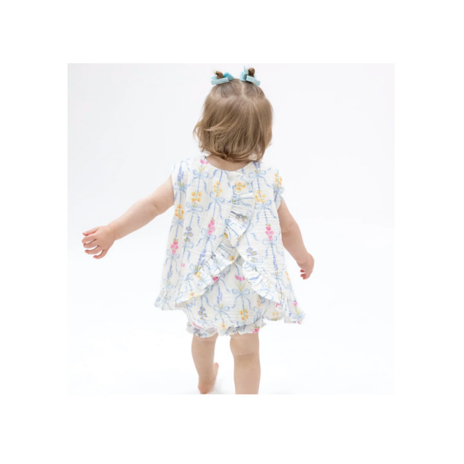 Ribbon Bouquet Ruffle Back Top and Bloomer