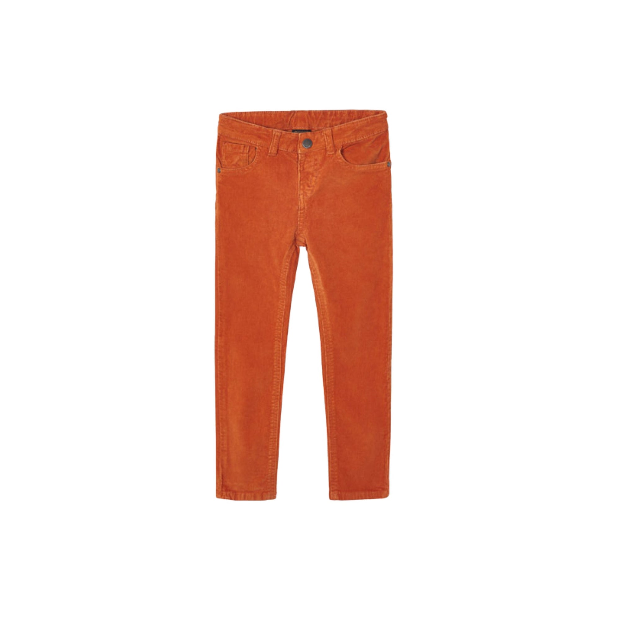 Orange Slim Fit Corduroy Pants