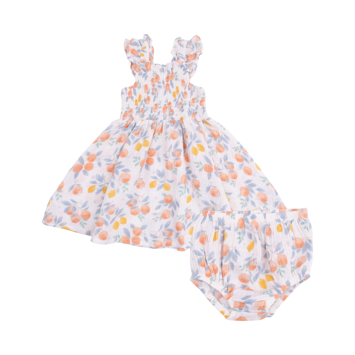 Citrus Floral Smocked Dress with Bloomer