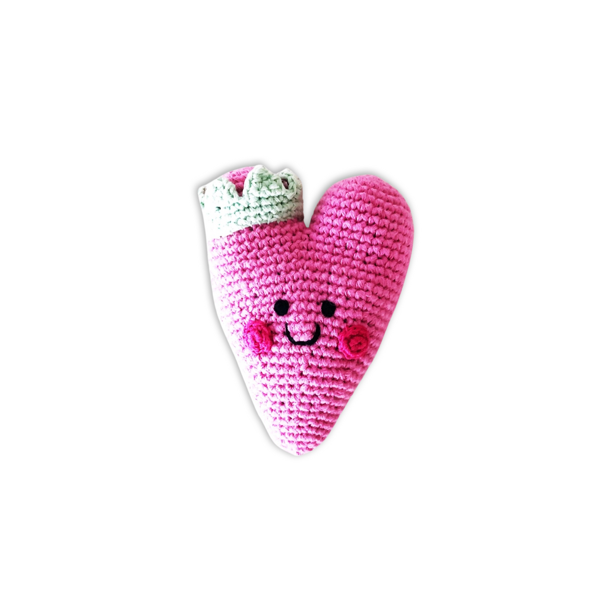 Pink Plush Heart Baby Toy Rattle