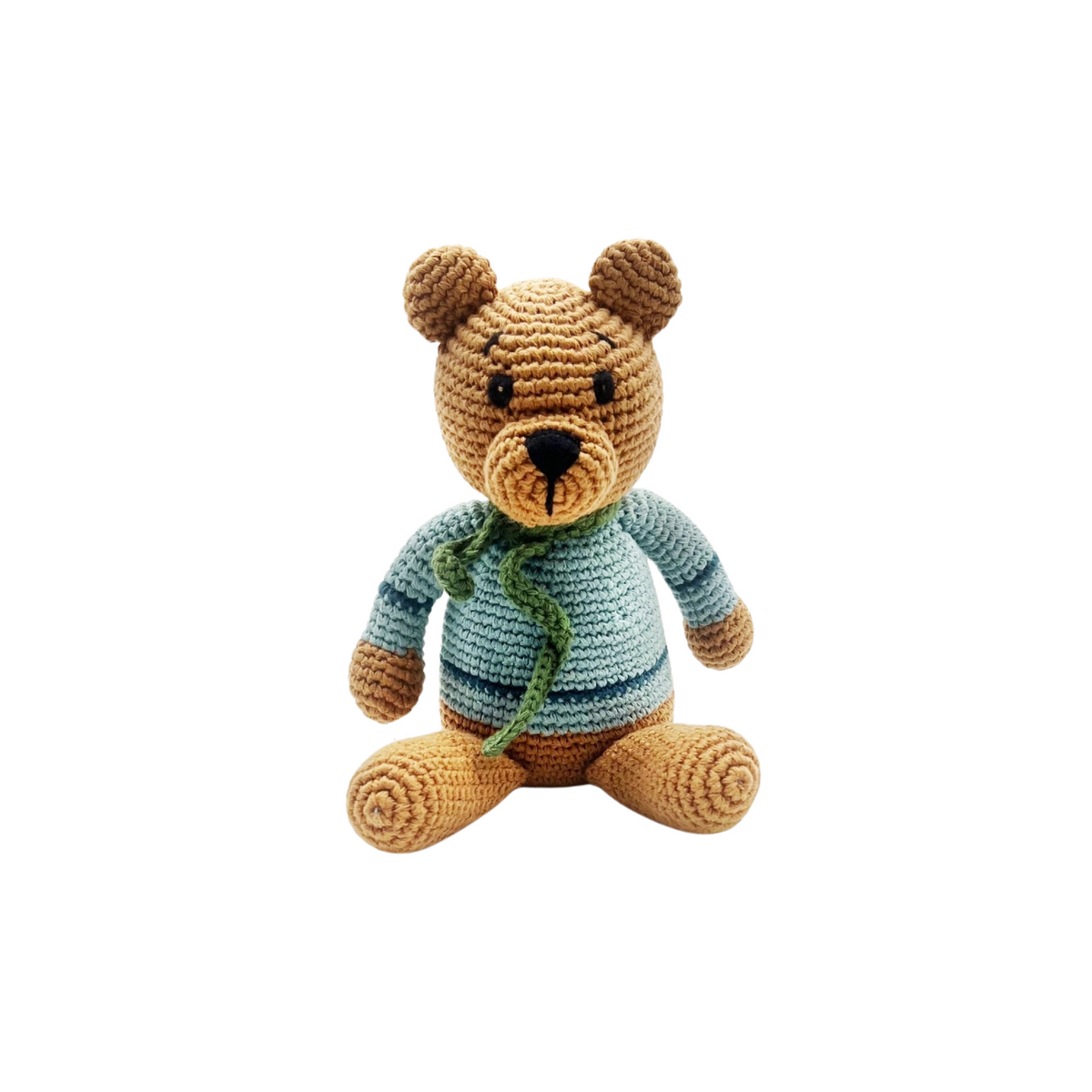 Plush Teddy Bear Toy Rattle in Blue