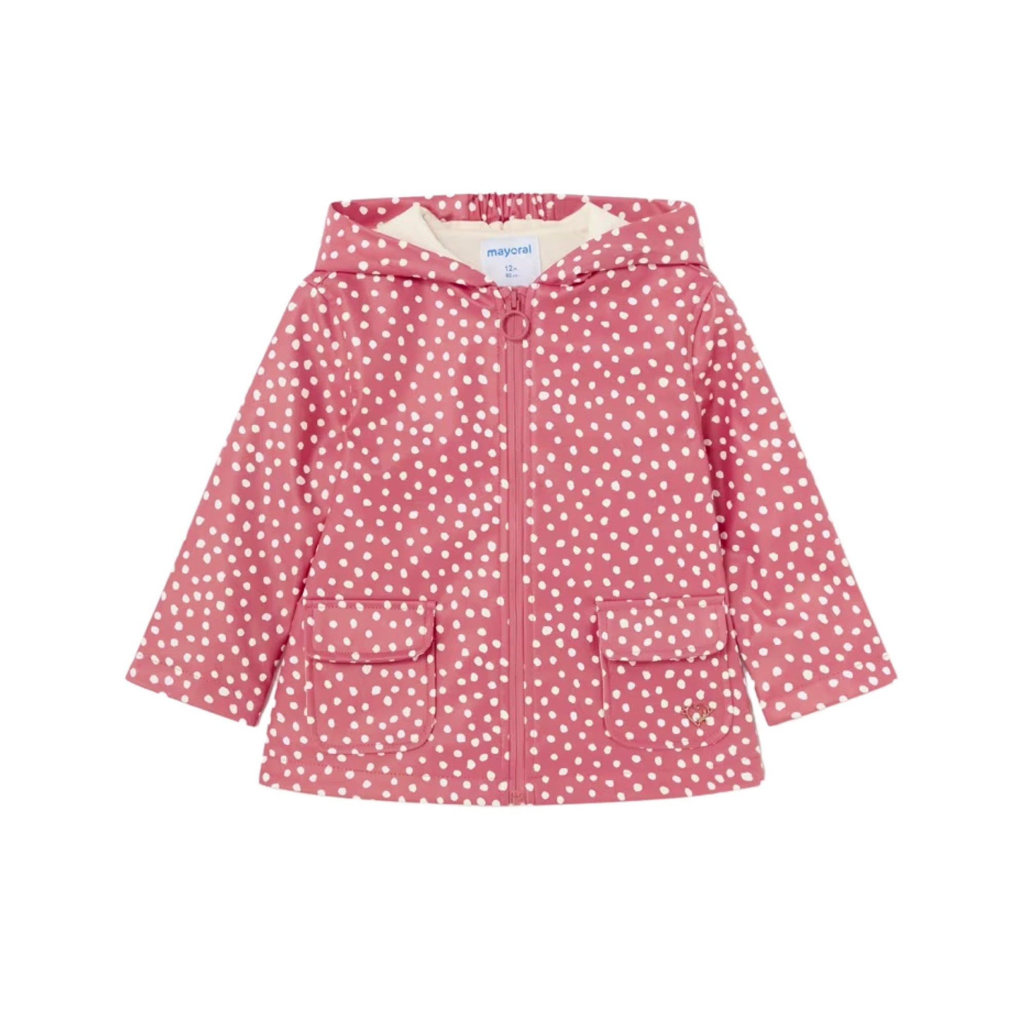 Pink with White Dot Pattern Rain Coat