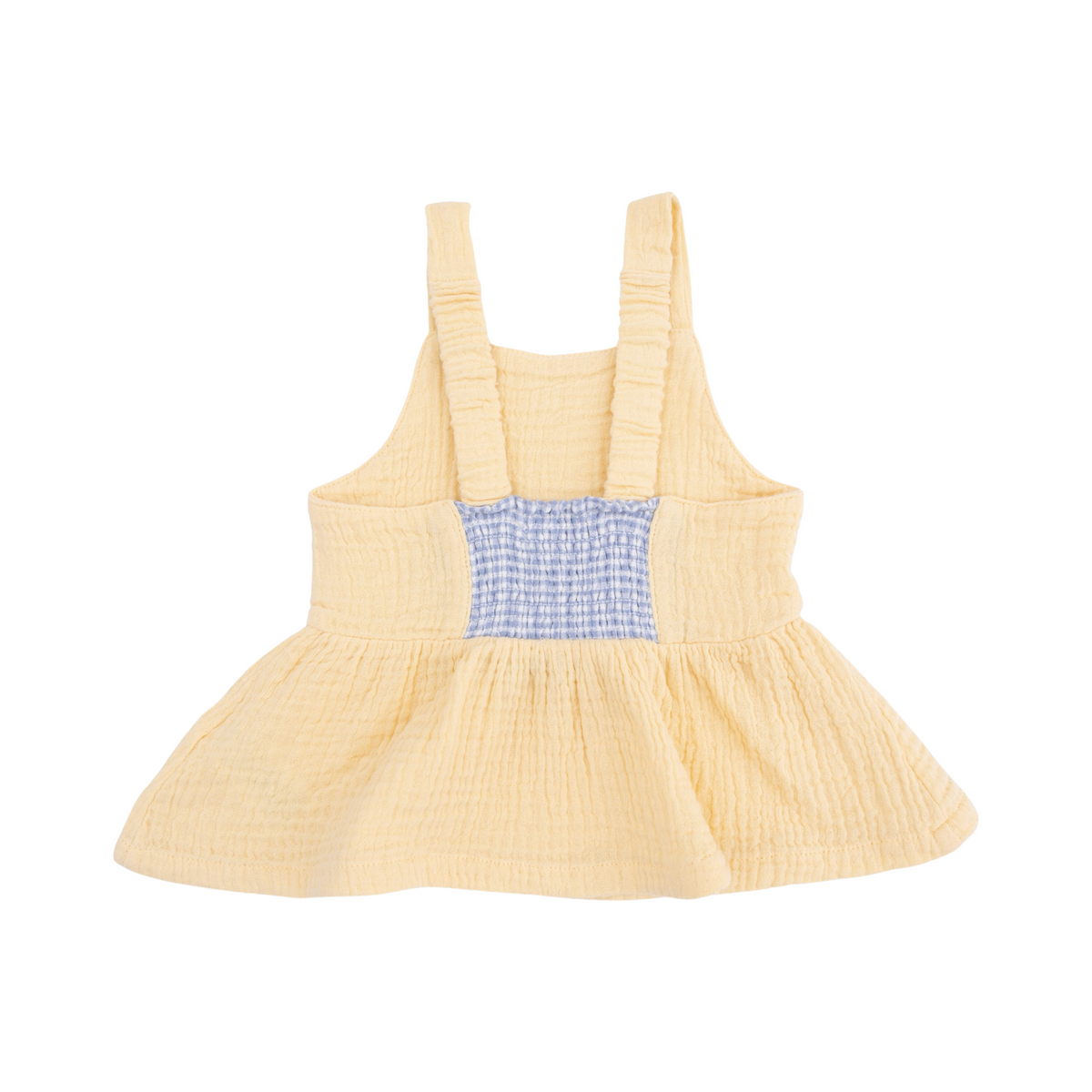 Micro Gingham Peplum Top W/Pant Set