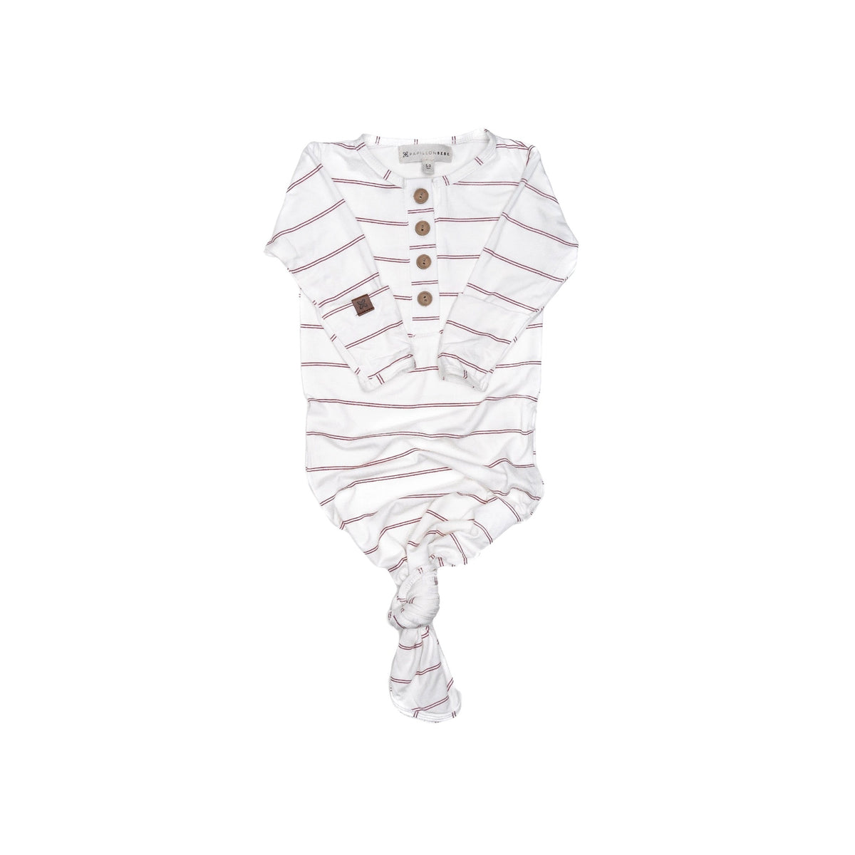 Rose Stripe Newborn Knotted Gown