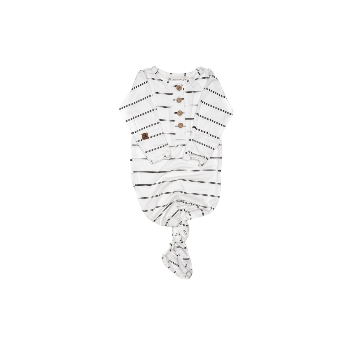 Onyx Stripe Knotted Newborn Gown