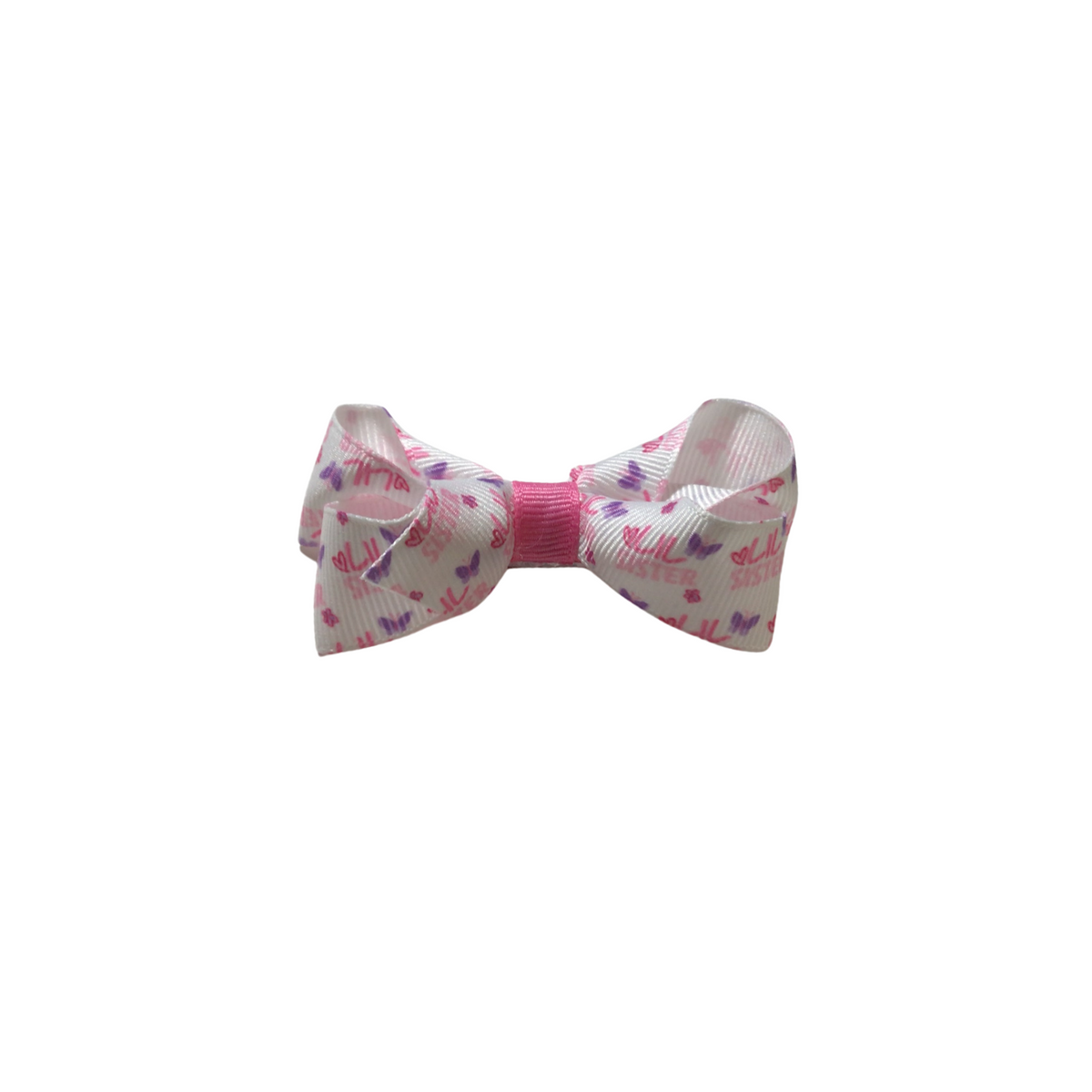 Mini Little Sister Print Bow Clip