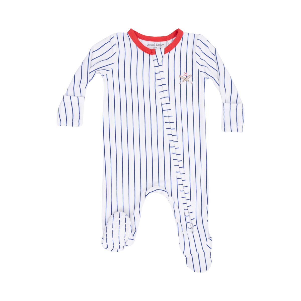 Baseball Stripe 2-Way Zipper Footie