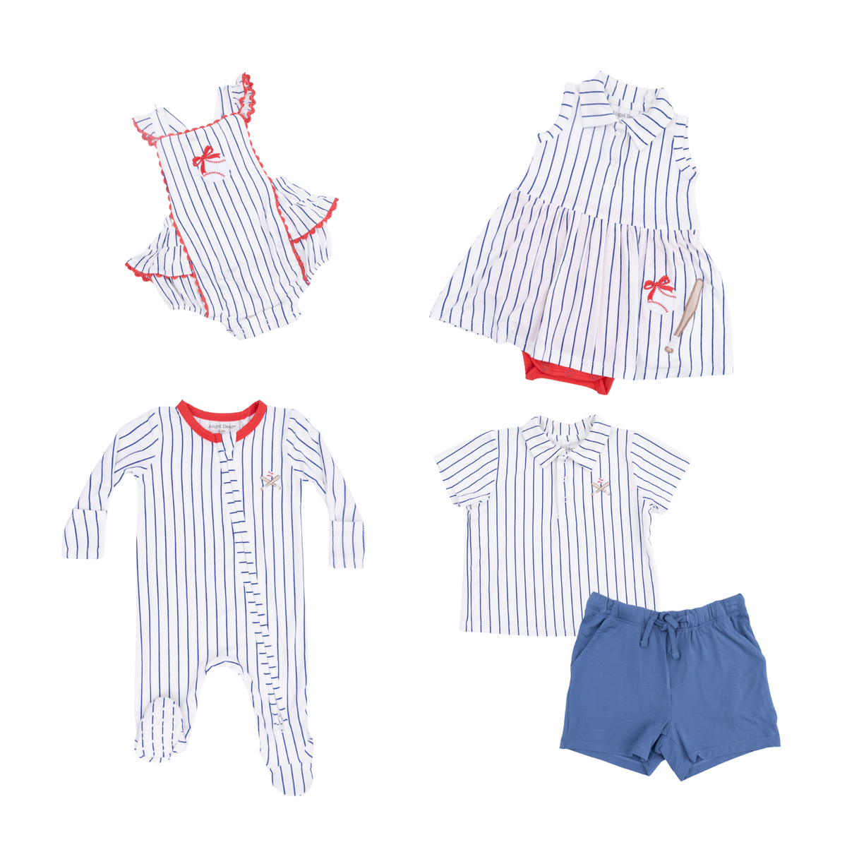 Baseball Stripe Polo With Everyday Short Set