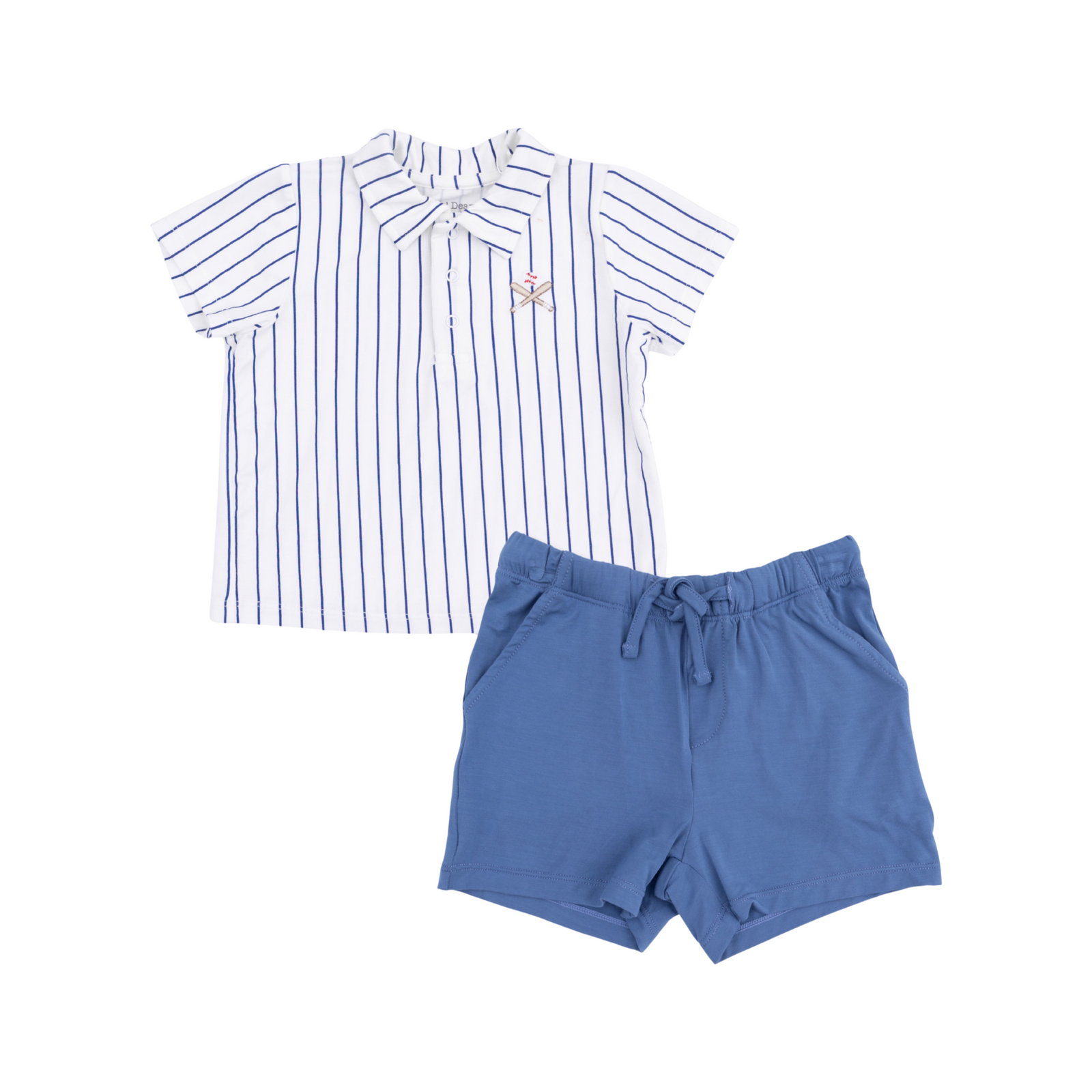 Baseball Stripe Polo With Everyday Short Set